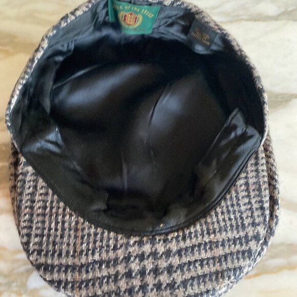 Beige Black Lake of the Isles Newsboy Cabbie Hat Tweed Wool Size M - Picture 6 of 6